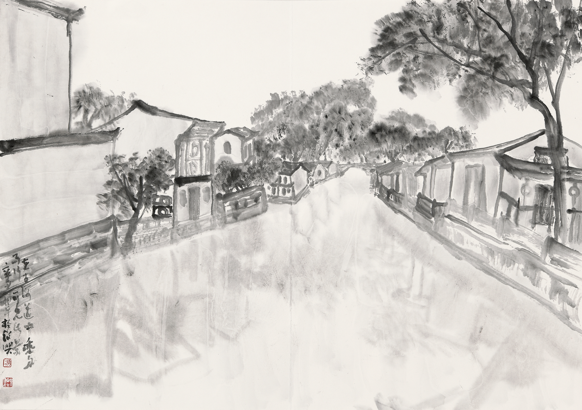18-在古河道中行走 47cm x66cm 2021年.JPG
